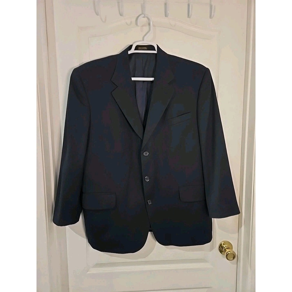 Stafford‎ Black Wool 44 S suit Jacket Blazer Sport Coat Formal